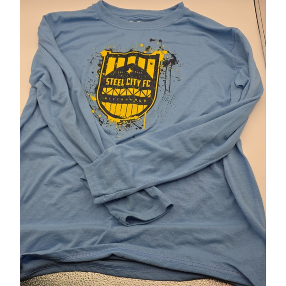 Steel City Pittsburgh FC Gildan Boy's Light Blue Long-Sleeved Shirt - Youth XL - Picture 2 of 5